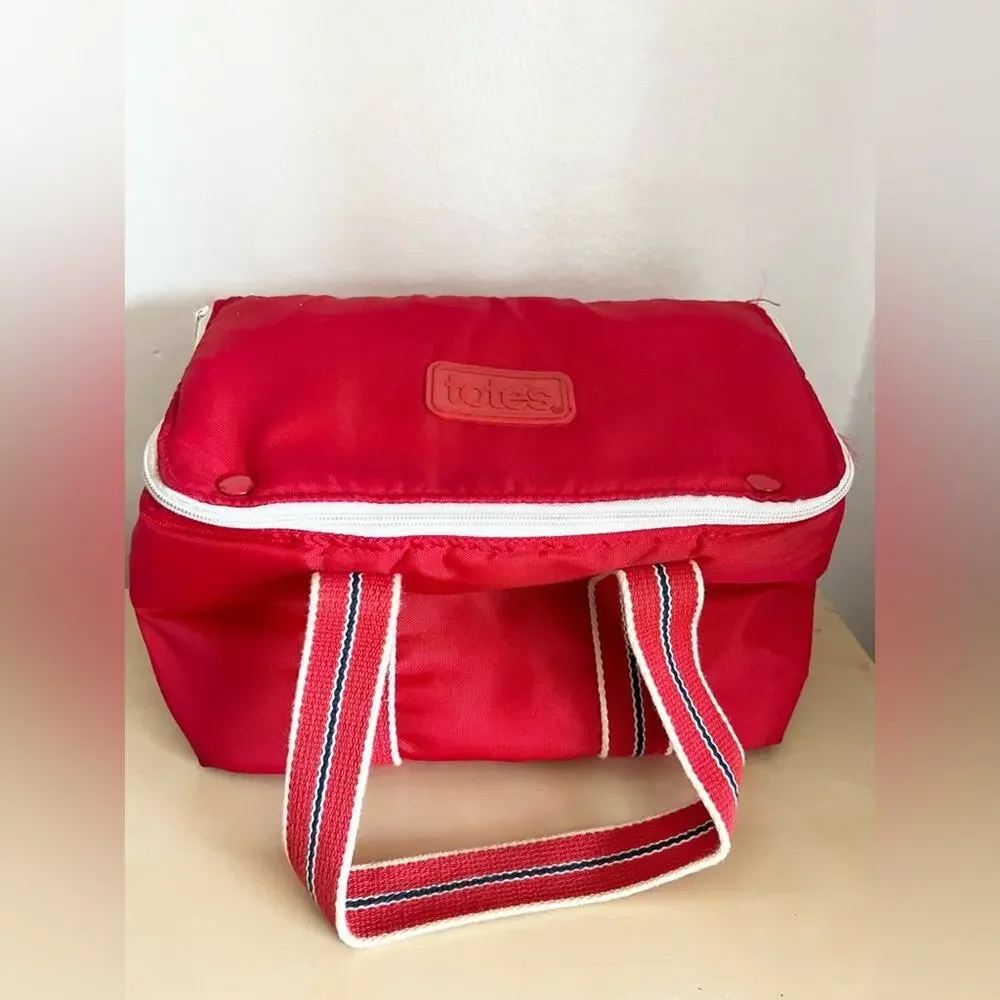 Vintage Totes lunch tote red nylon foldable lunchbox